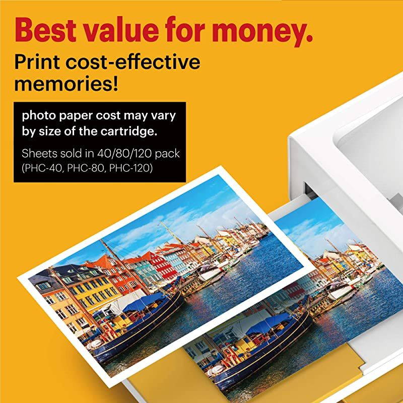 Dock Plus 4x6 Instant Photo Printer &ndash; Bluetooth Portable Photo Printer Full Color Printing &ndash; Mobile App Compatible with iOS and Android &ndash; Convenient and Practical - 80 Sheet Bundle