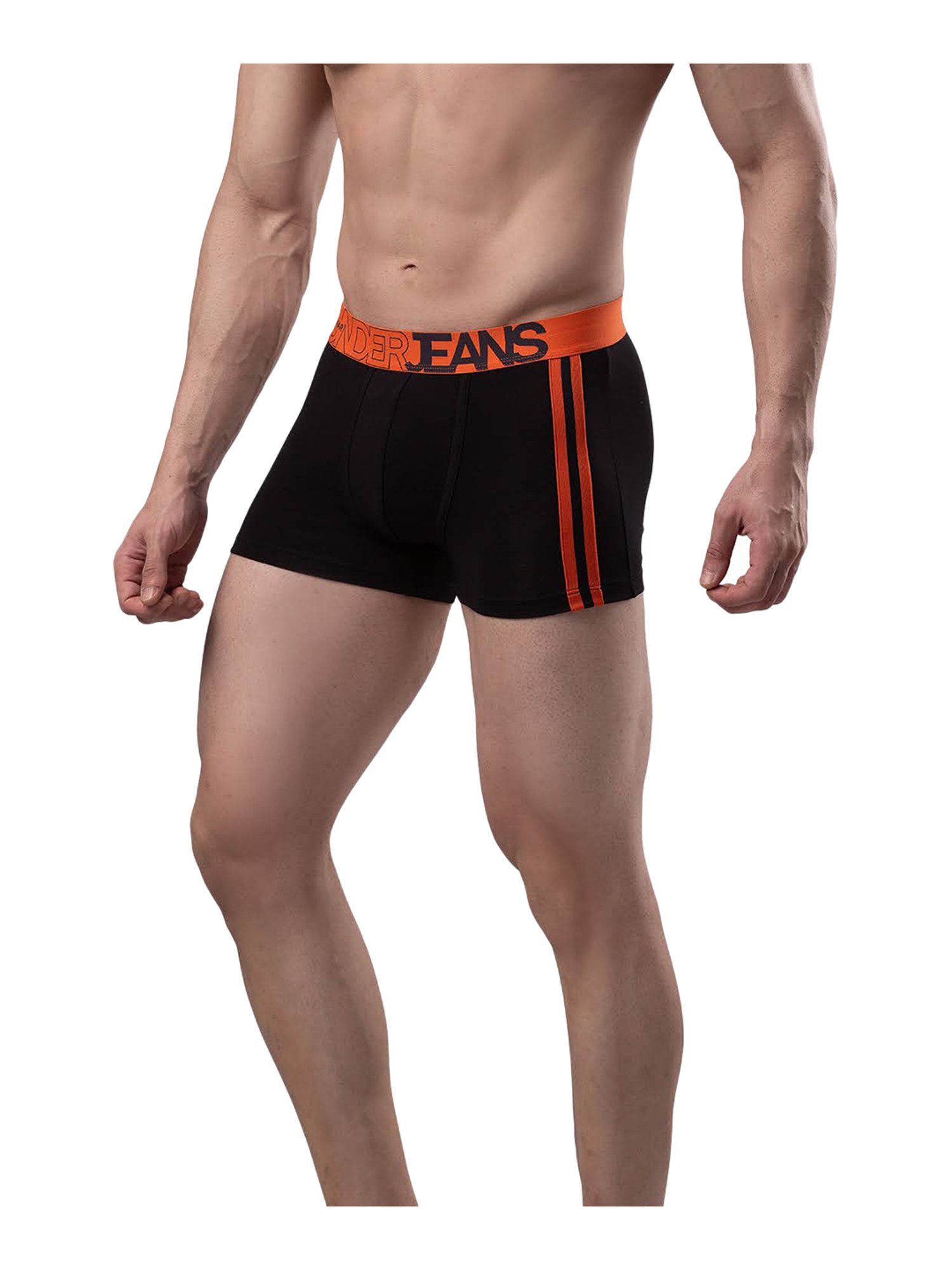 UnderJeans by Spykar Black & Orange Striped Trunks