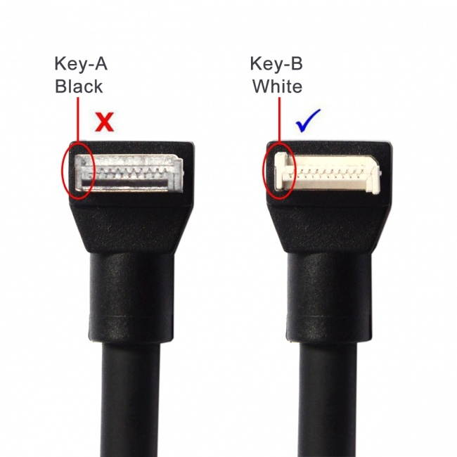 CY USB 3.1 Front Panel Header Key-B to Dual USB 3.0 Type-A Female Extension Cable 50cm Panel Mount Type