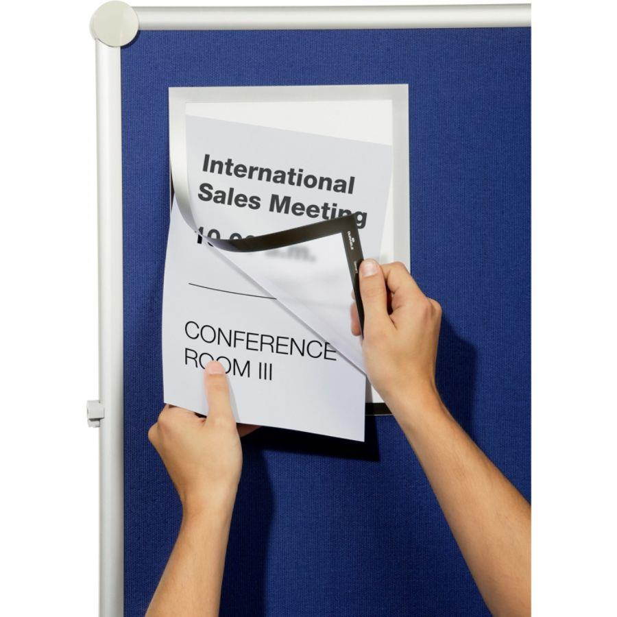 Durable DURAFRAME Grip - 8.50" x 11" Frame Size - Rectangle - Horizontal, Vertical - Magnetic, Hook & Loop Fastener, Stu