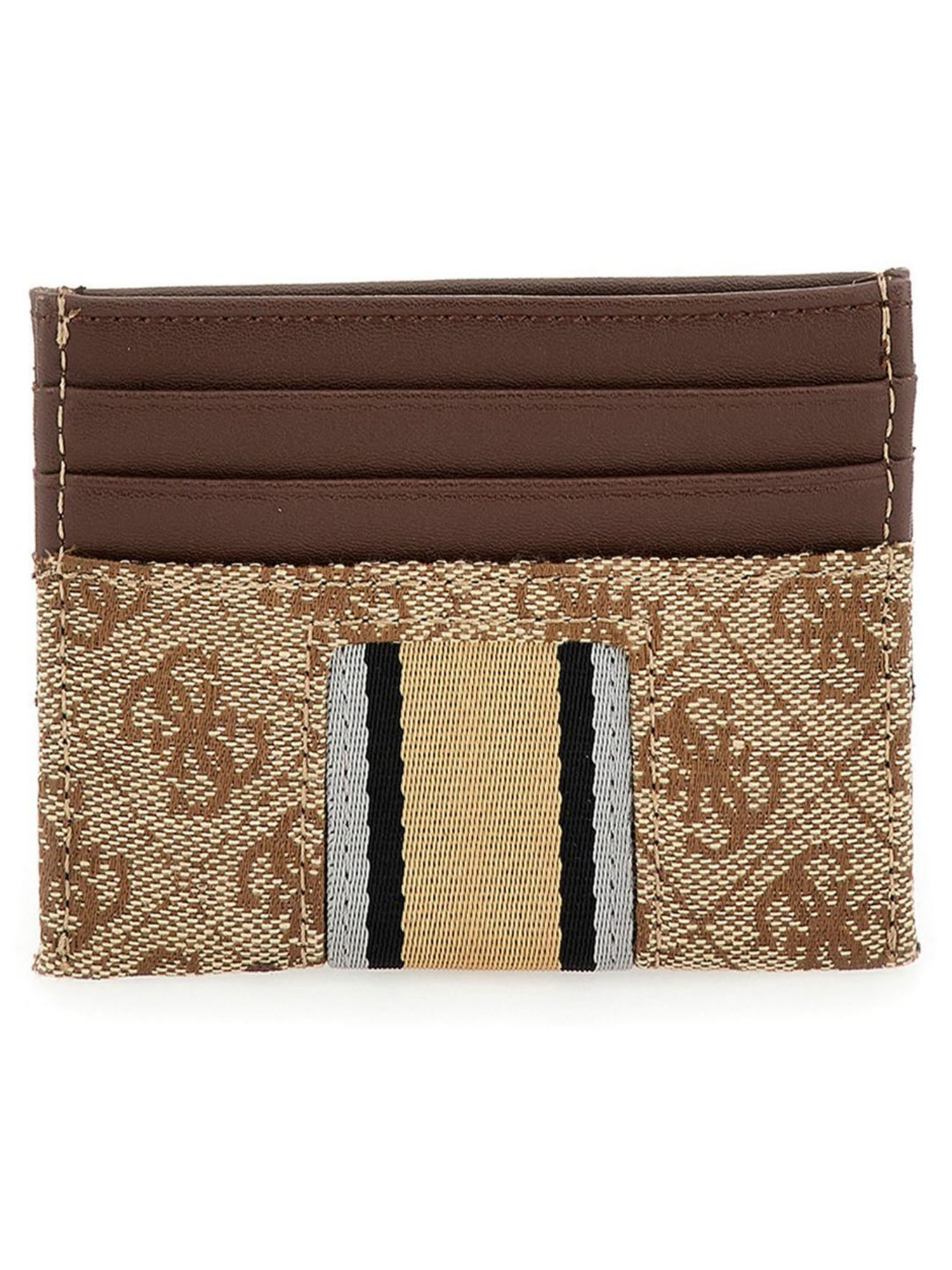 GUESS Brown STRAVE Printed Small Card Case