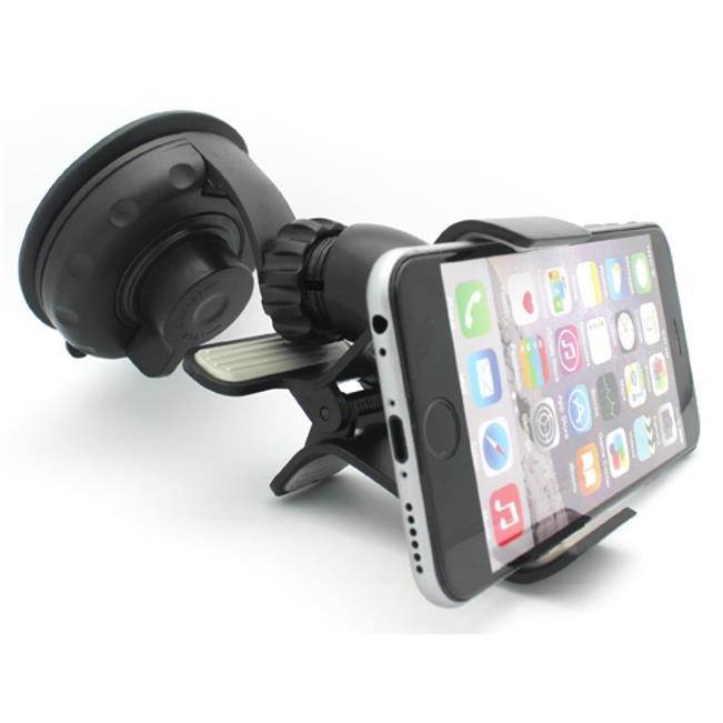 Car Mount Clipper Phone Holder Windshield Swivel Cradle Window Rotating Dock Stand Suction Black K6E for ZTE Blade X MAX, Grand X Max 2 X3 X4, Duo LTE XL, ZMax Pro Z981