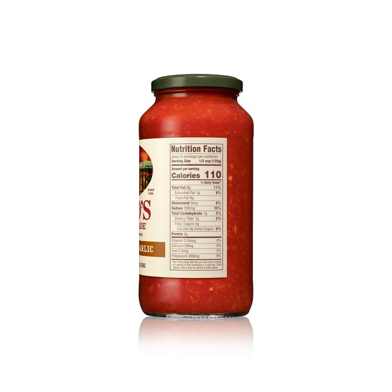 Rao's Homemade Roasted Garlic Tomato Sauce  Premium Quality All Natural Tomato Sauce & Pasta Sauce Keto Friendly & Carb Conscious - 24oz