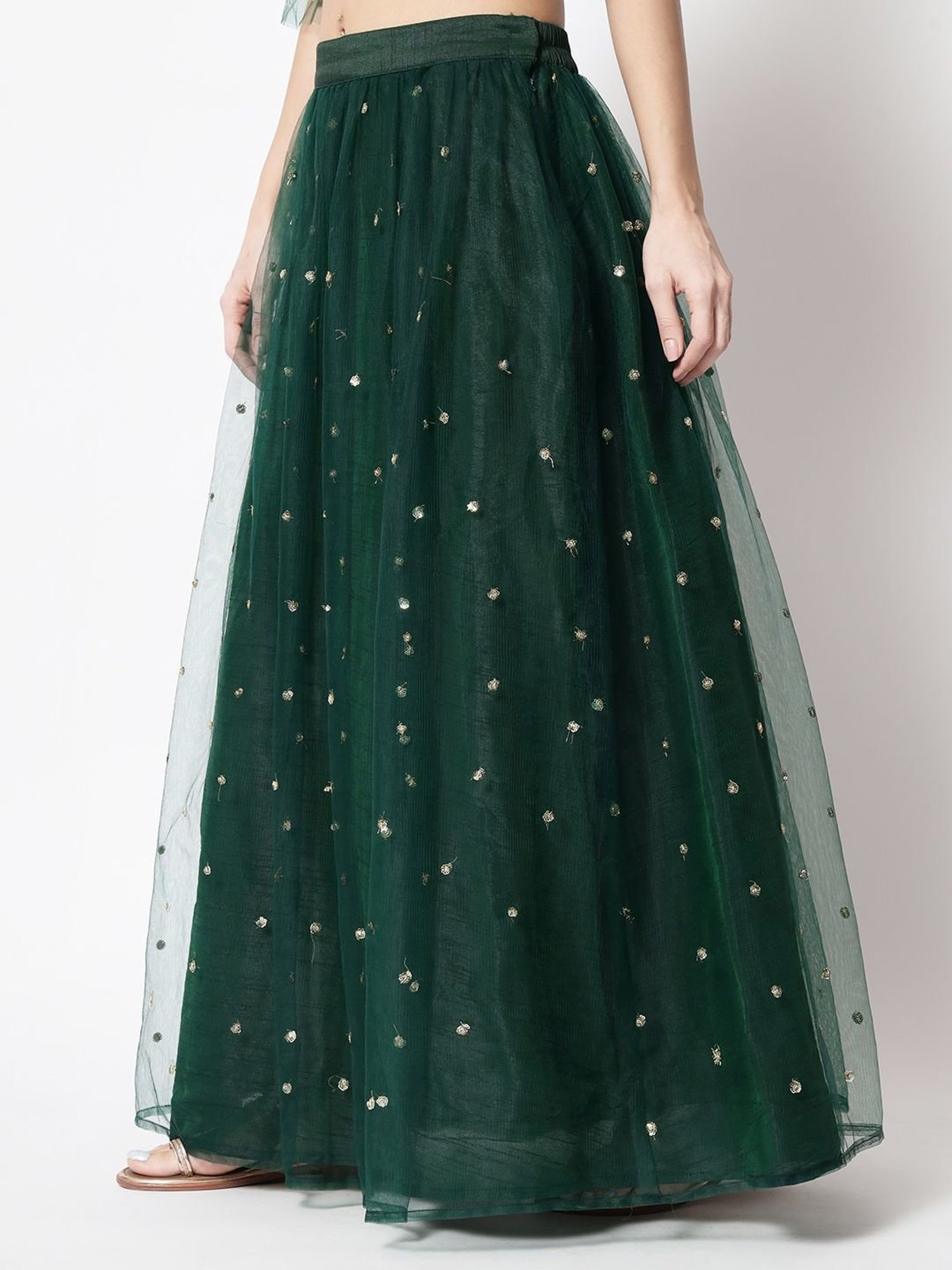 studiorasa Green Embroidered Skirt