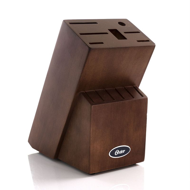 Oster Hensley 14 Piece Stainless Steel Cutlery Set in Black Walnut with Storage Block