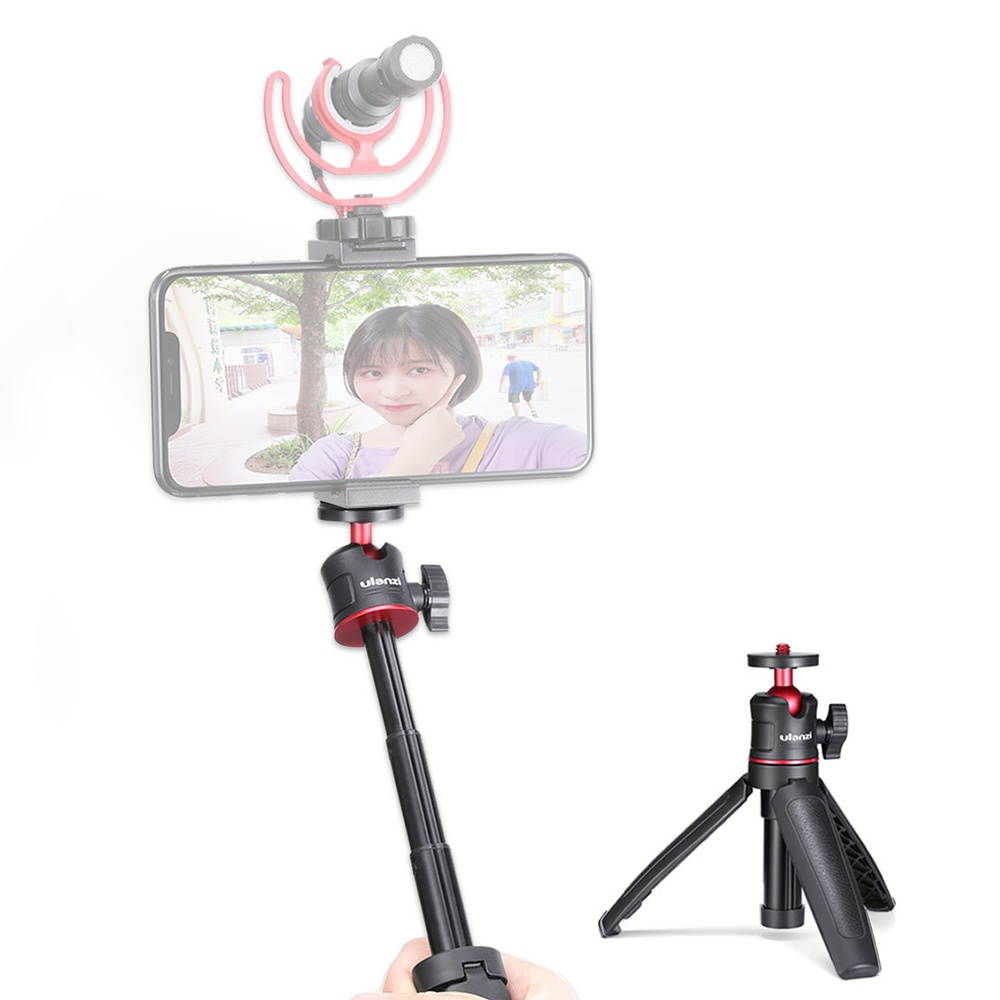 ulanzi MT-08 Mini Extendable Desktop Tripod Handheld Photography Bracket Stand with Flexible Ballhead 1/4 Inch Screw Mount for Selfie Travel Vlogging