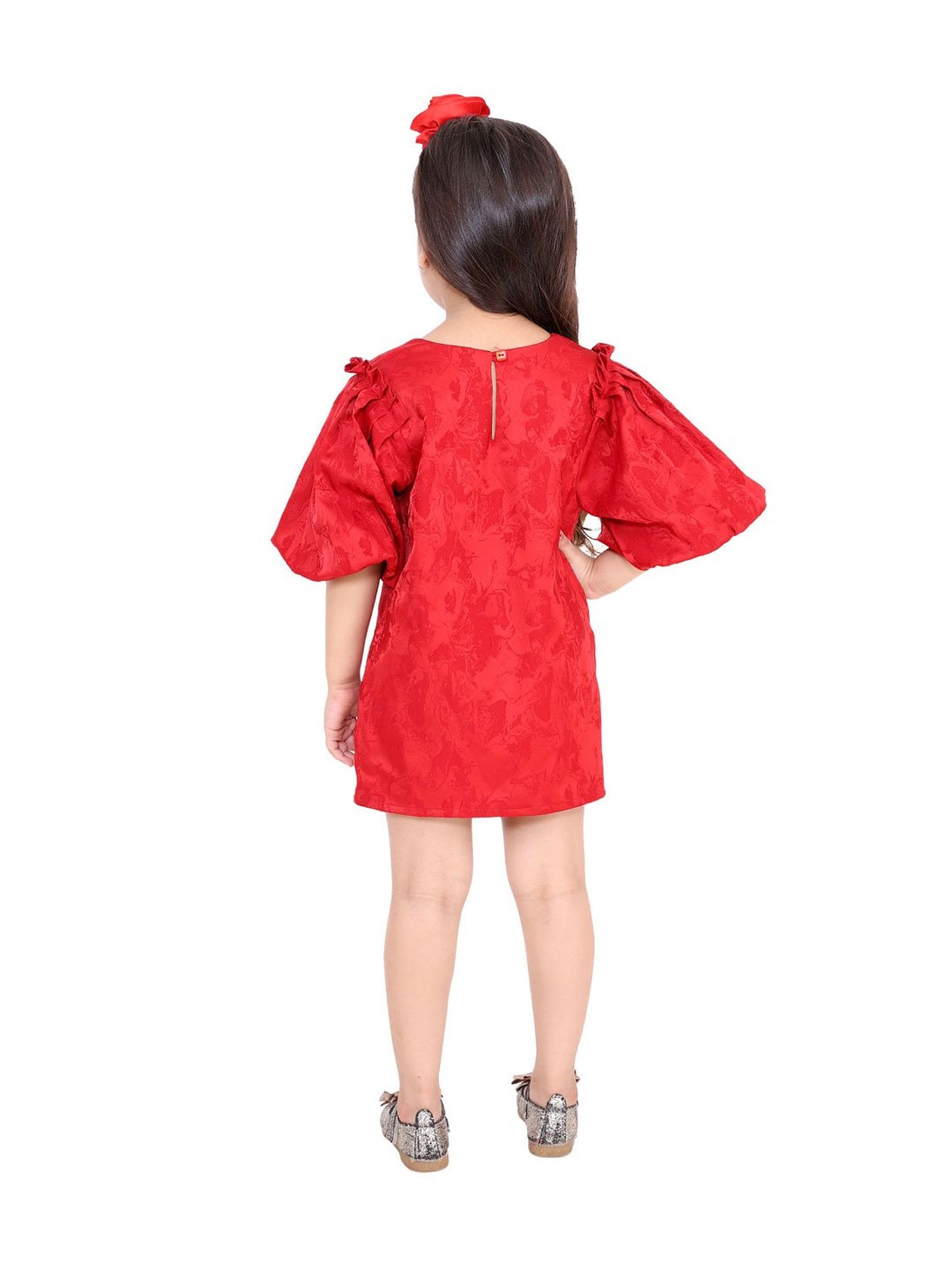 KidsDew Kids Red Printed Dress