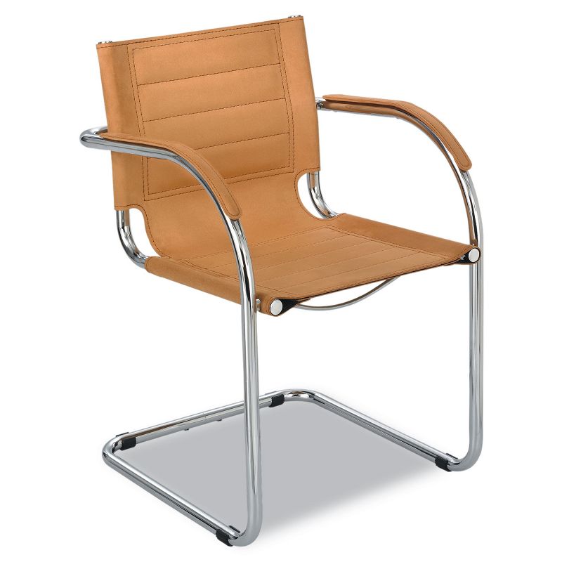 Safco Flaunt Series Guest Chair Camel Microfiber/Chrome 3457CM