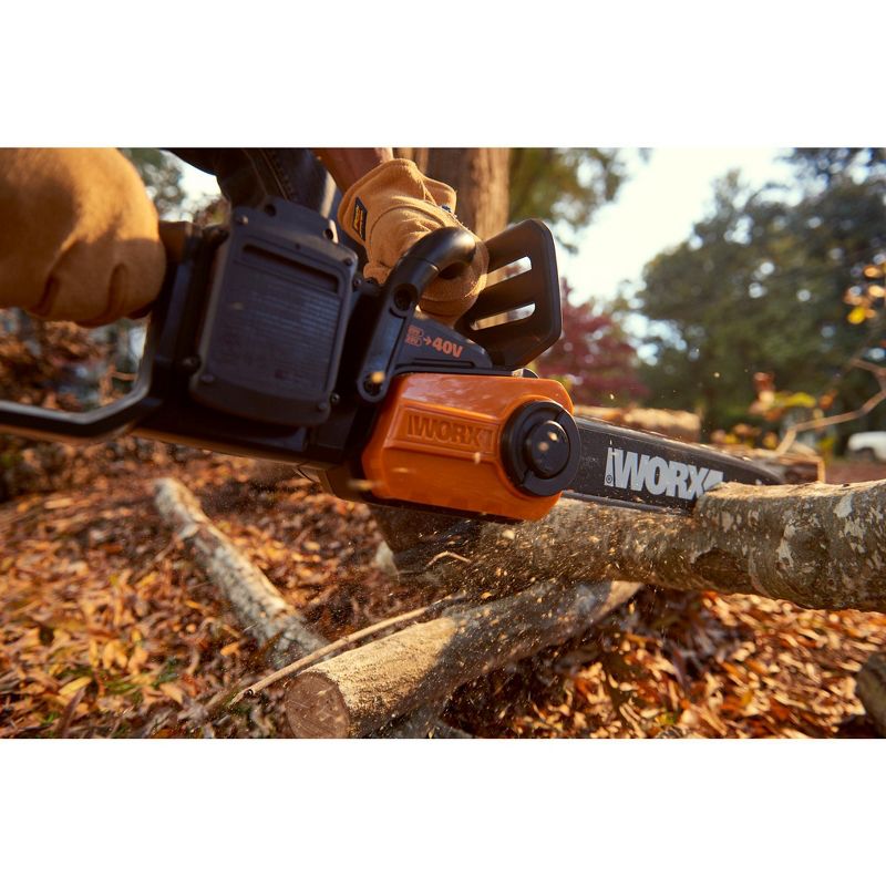 Worx WG322.9 10" Cordless Chain Saw, 20V Li-Ion, Auto-Tension, Auto-Oiling (Tool Only)