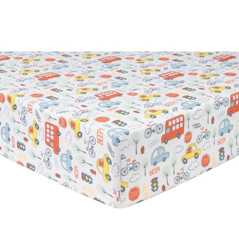 Sammy & Lou Transportation Pups Microfiber Crib Sheet - 2pk