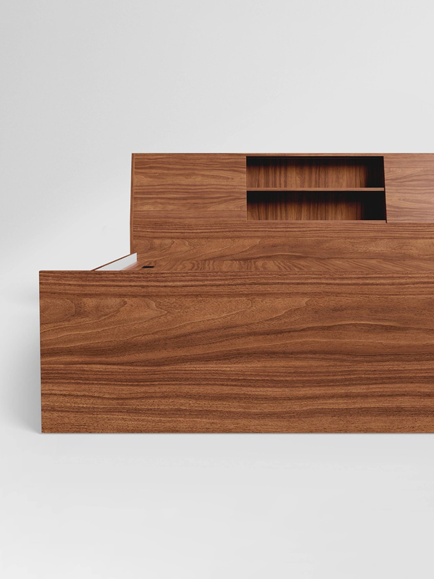 Godrej Interio Alpha Walnut Engineered Wood Queen Bed