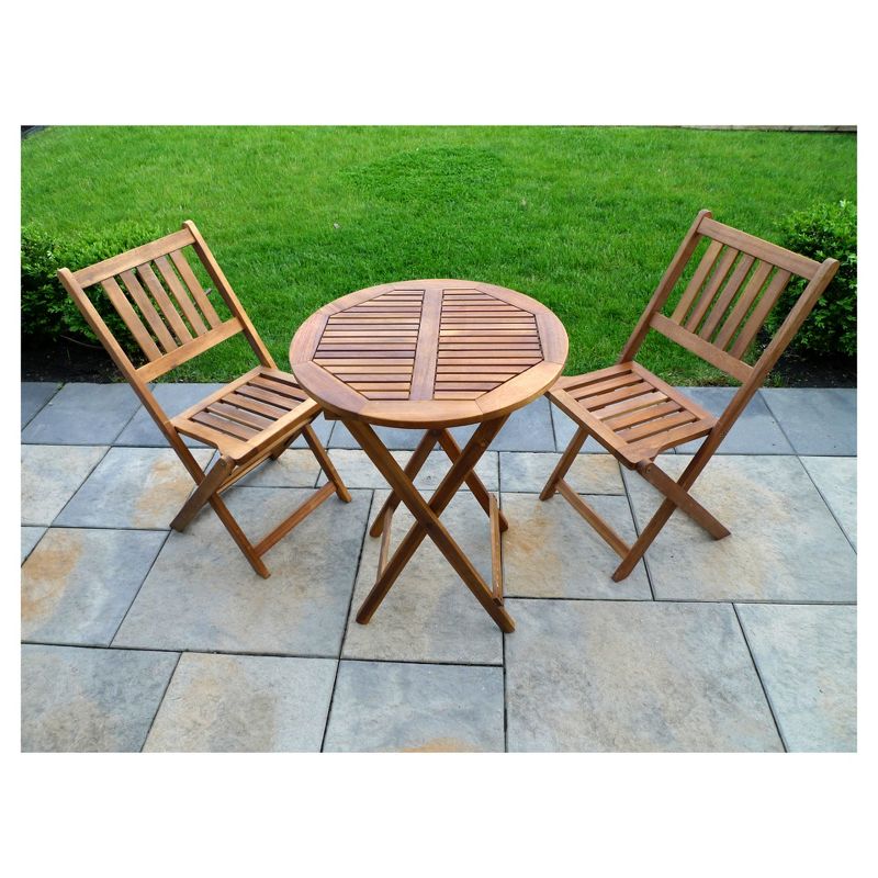 3pc Wood Patio Bistro Set - Brown - Merry Products