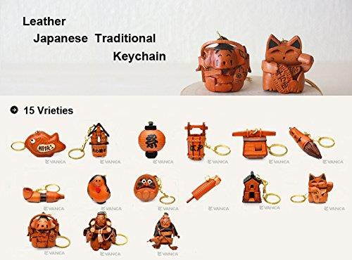 Rabbit Animal 3D Leather Keychain(L) VANCA CRAFT-Collectible Keyring Charm Pendant Made in Japan