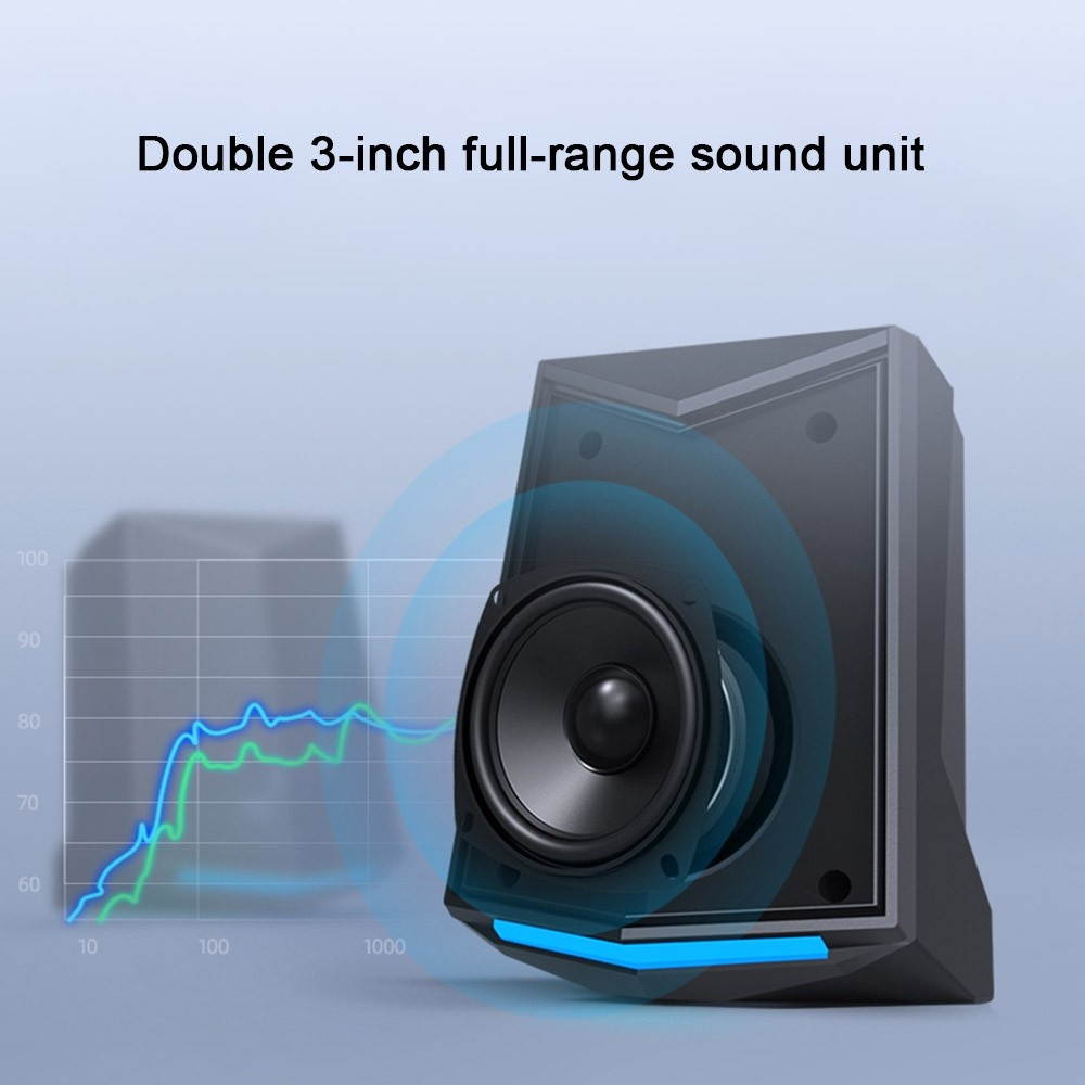 V-115 Computer Desktop Speaker Audio 2.0 Sound Channel Stereo Sound 3W Output Power USB Mini Portable