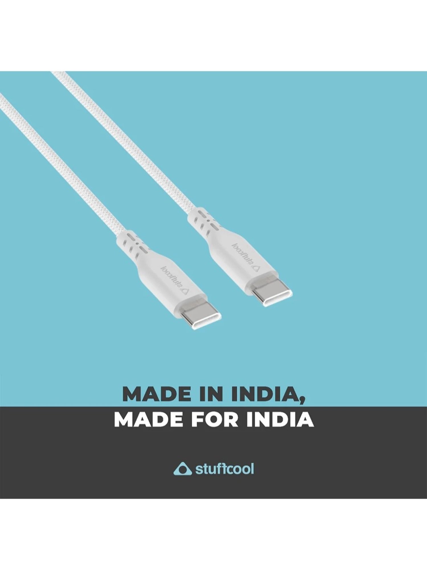 Stuffcool Alto C Cable Fast USB C 100W (White)