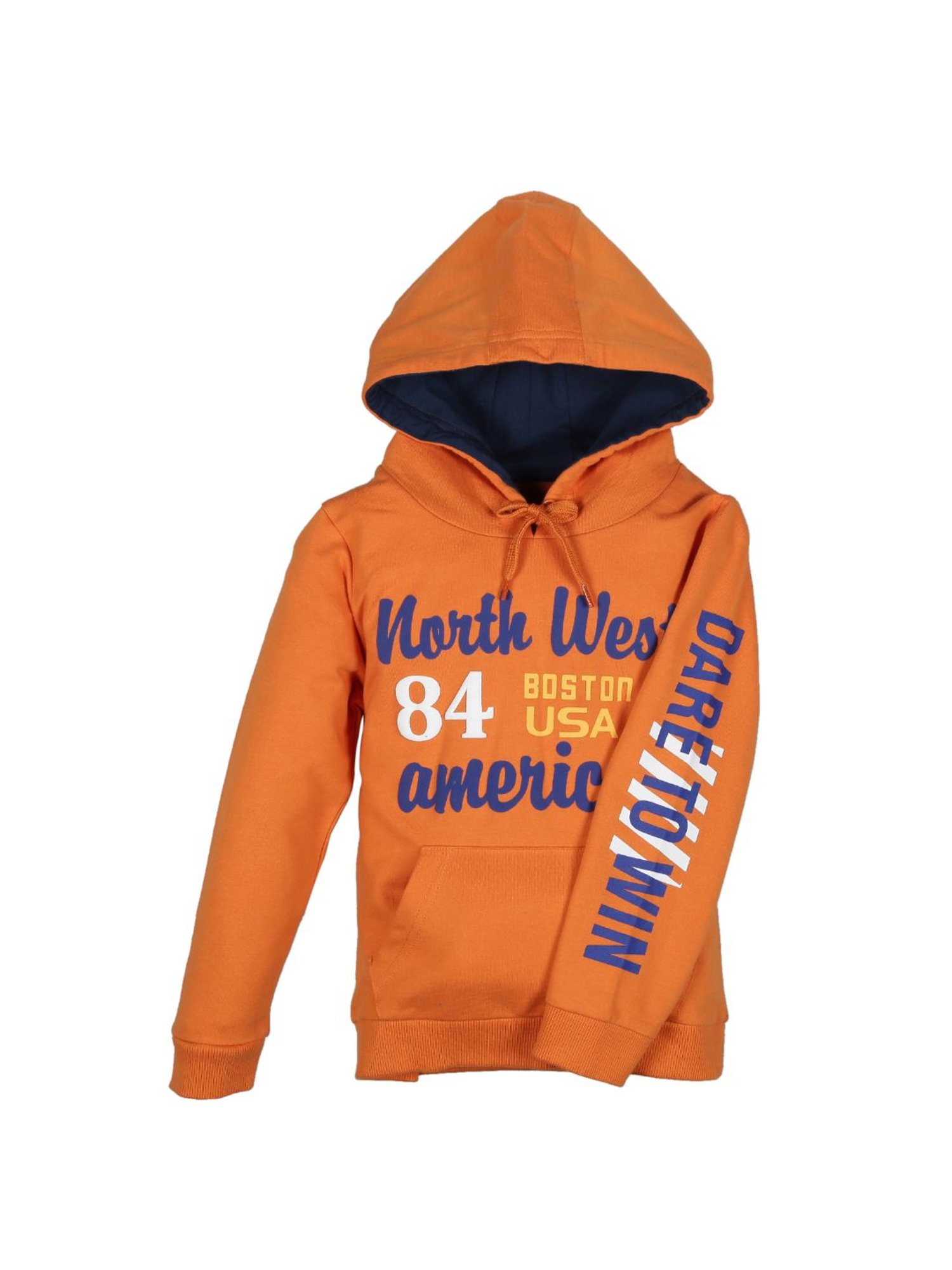 Plum Tree Kids Orange Printed  Hoodies