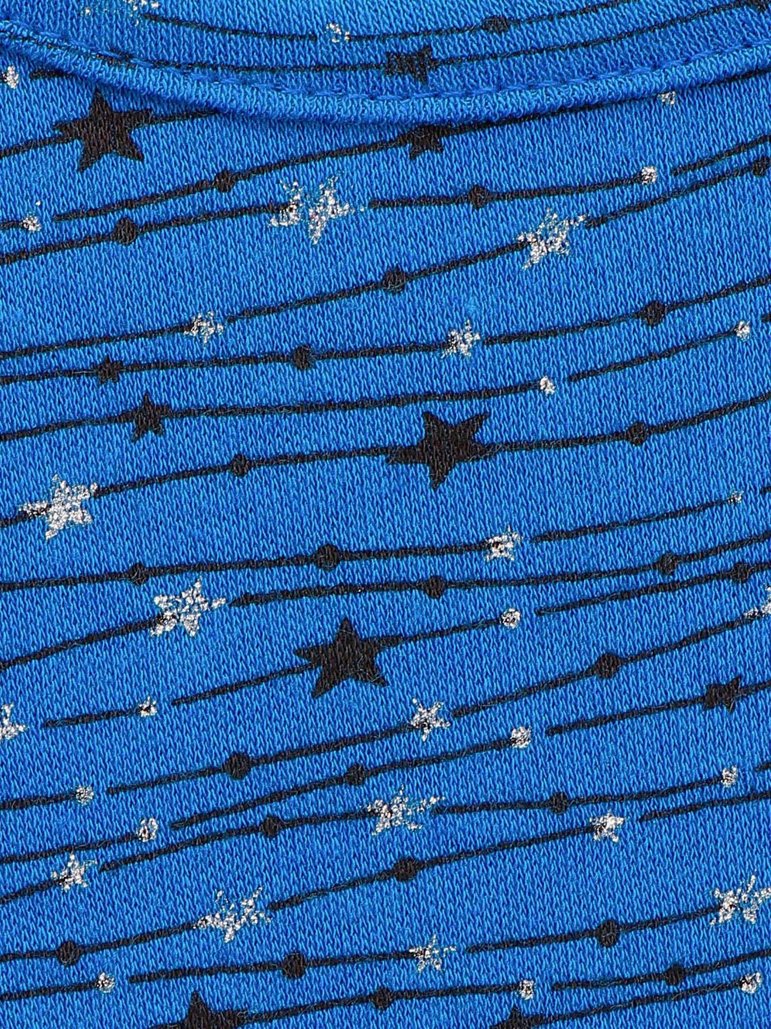 LilPicks Kids Blue Cotton Printed Dress