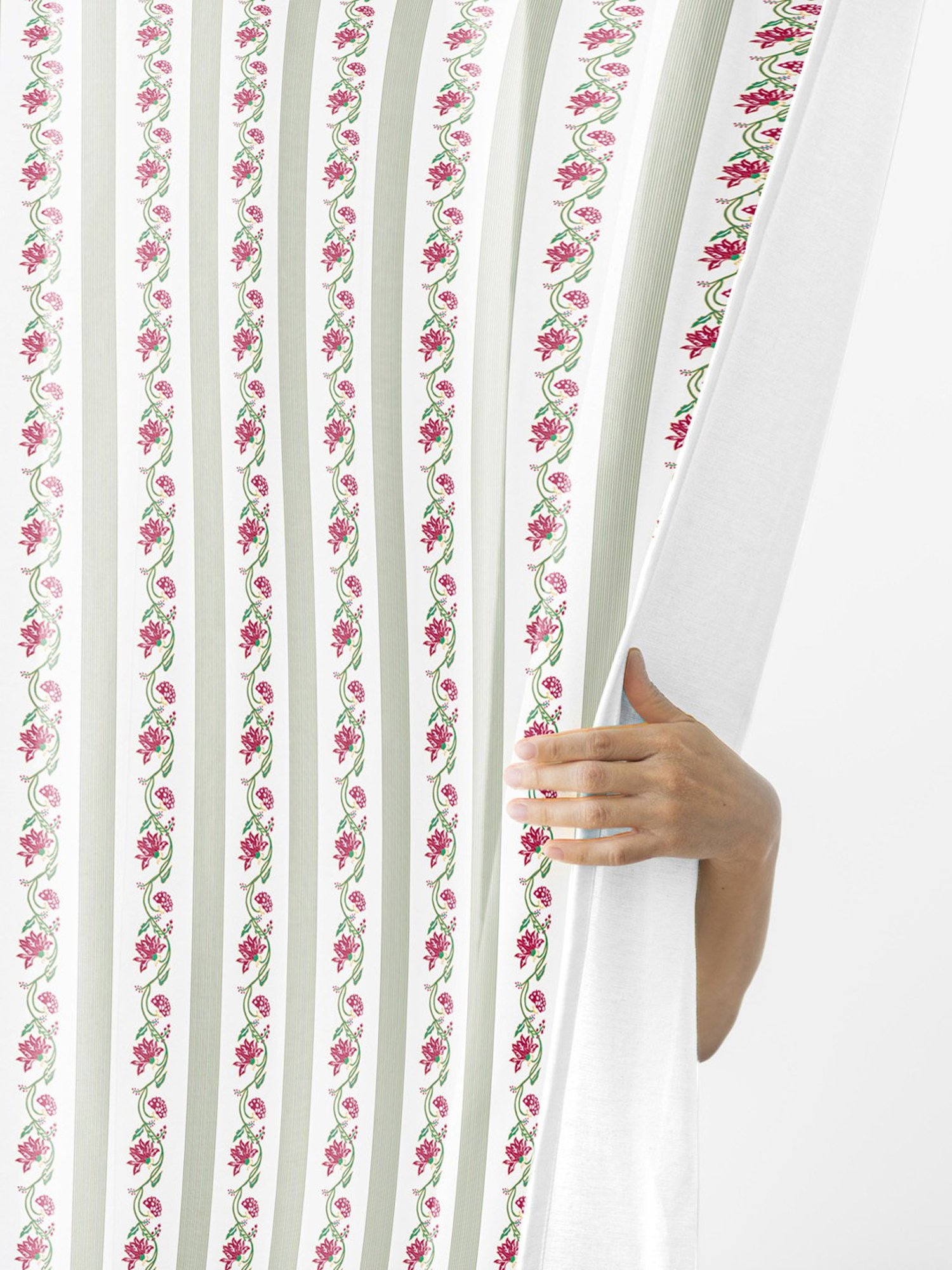 Haus & Kinder Printed Pink Cotton 7 FT Door Curtains - Set of 2