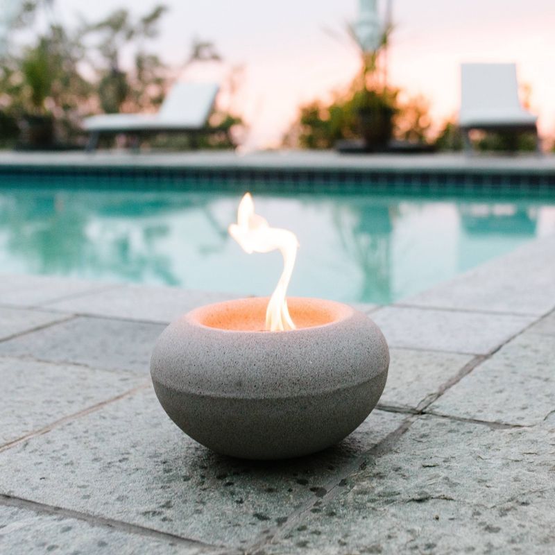Stone Outdoor Table Top Fire Bowl - Gray - Terra Flame