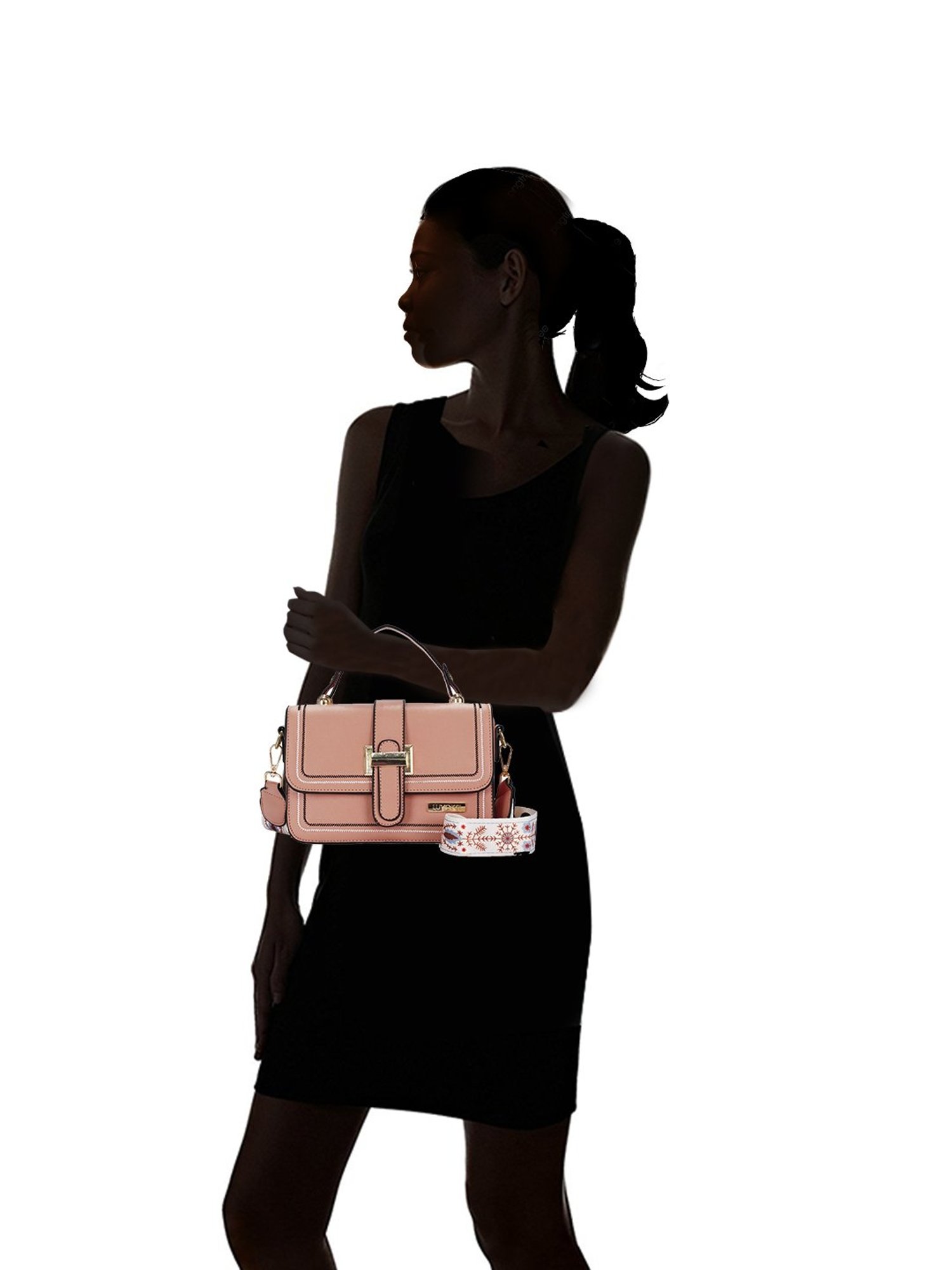 Luvoksi Pink Textured Medium Satchel Handbag