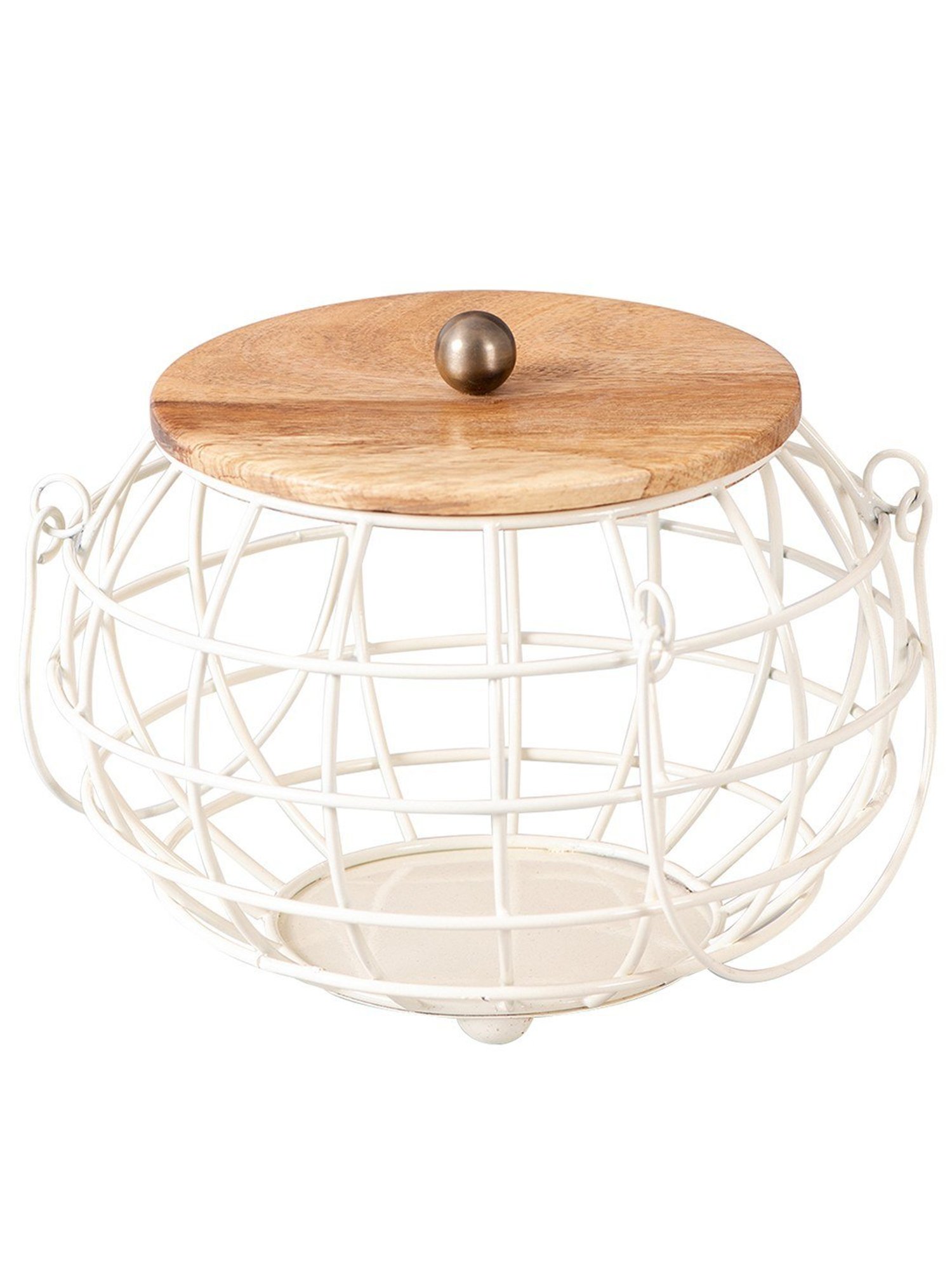 Nestroots Solid White Iron Fruit Basket