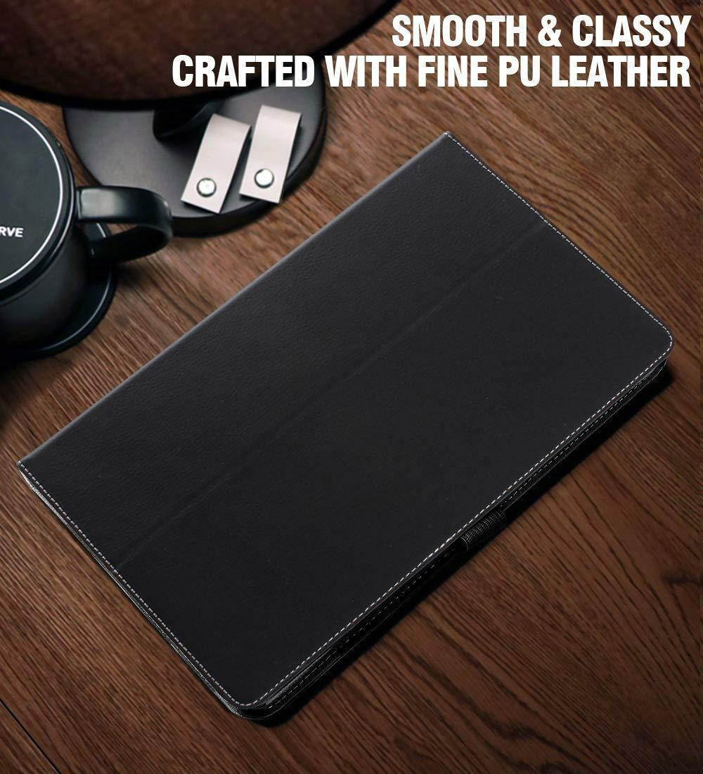 Galaxy Tab S4 10.5-inch 2018 Tablet Case,Poetic Flip Leather Stand Cover Black