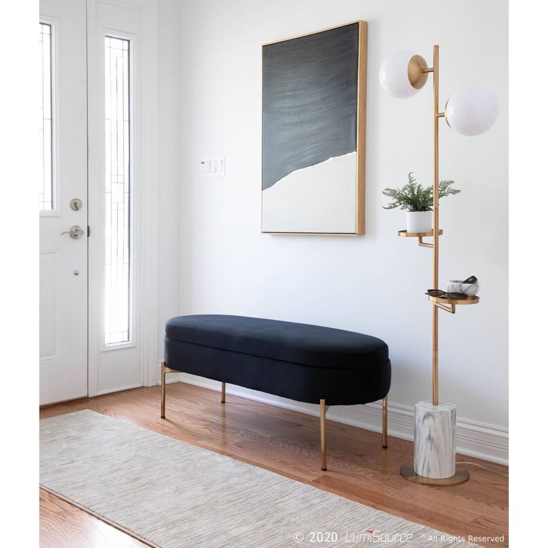 Butler Contemporary/Glam Floor Lamp with Metal Marble Base Gold (Includes LED Light Bulb) - LumiSource