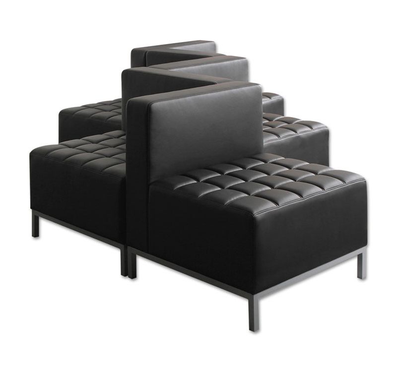 Alera QUB Series Armless L Sectional, 26 3/8 x 26 3/8 x 30 1/2, Black QB8116