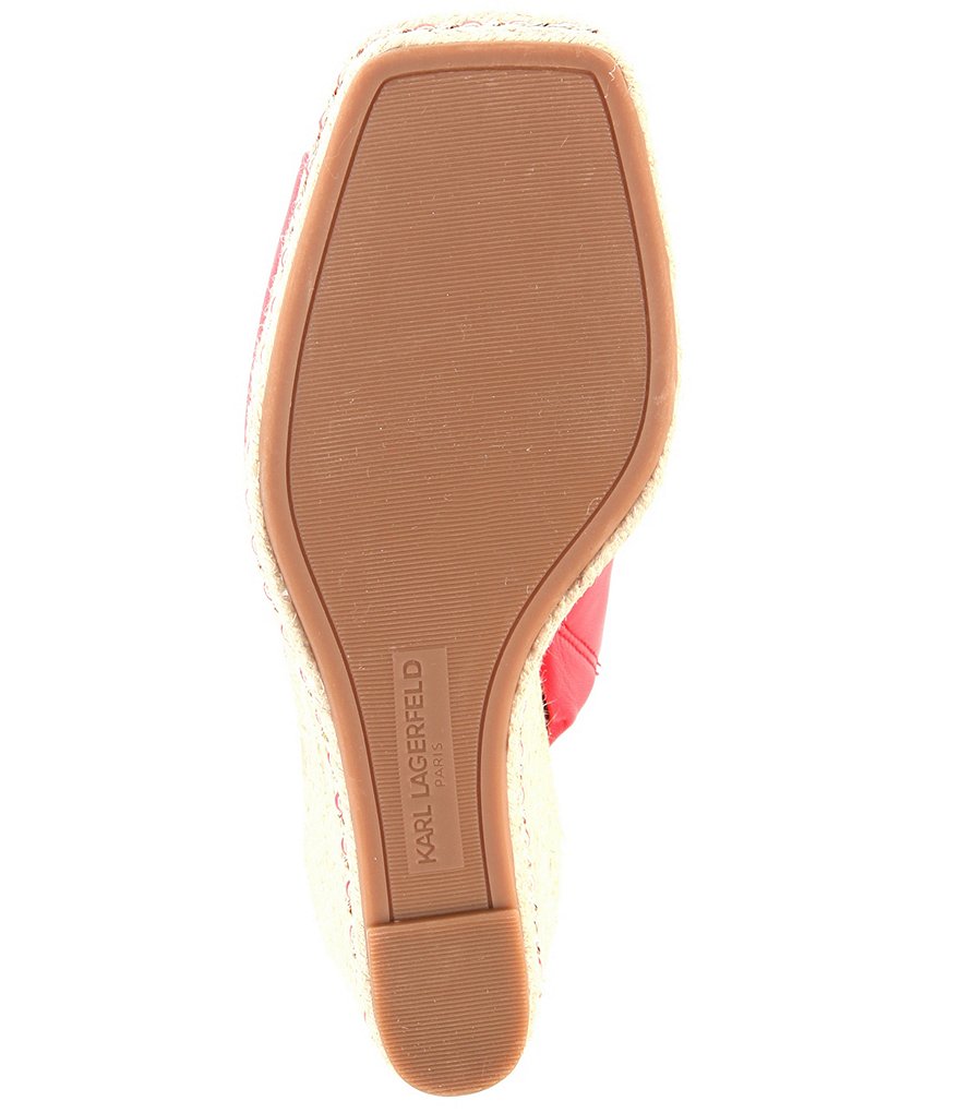 KARL LAGERFELD PARIS Corissa Leather Platform Wedge Espadrilles