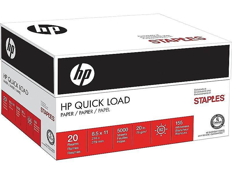 HP Quick Load 8.5" x 11" Copy Paper 20 lbs 92 Brightness 250/Ream 1669396