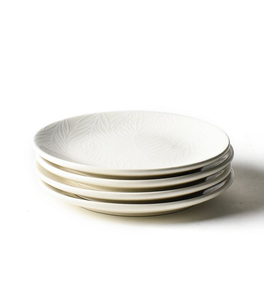 Coton Colors White Palm Salad Plate Set of 4