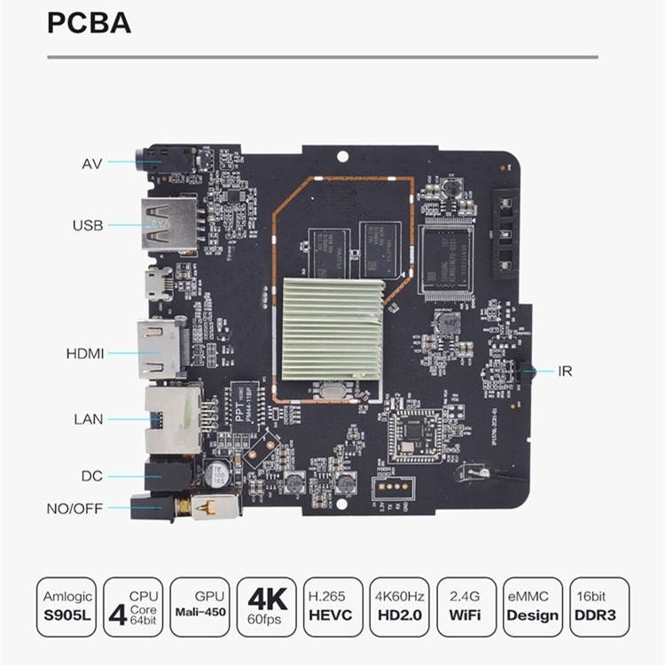 V6 4K TV Network Set Top Box Android 7.1 WiFi Media Player TV Box, Amlogic S905L 64 bits