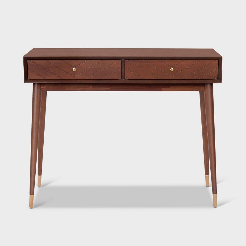 Sutton Mid-Century Modern Console Table Walnut Brown - Adore Decor