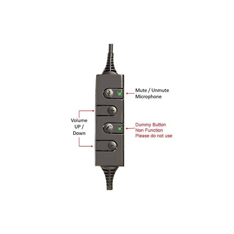 Center Headset Quick Disconnect QD Cable to USB Plug Adapter with Mute + Volume Control Compatible with Plantronic Headset QD Connector Plug to Any Computer Laptop VOIP Softphone