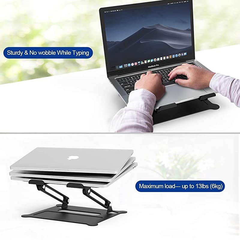 LS05 Aluminum Laptop Stand, Ergonomic Adjustable Notebook Stand, Riser Holder Computer Stand Compatible with Air, Pro, Dell, HP, Lenovo More 10-15.6" Laptops