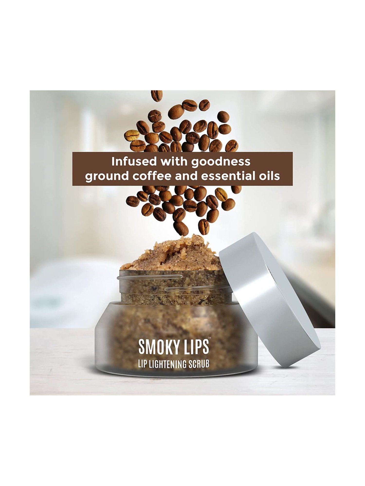 Cosmetofood Bioglam Smoky Lips Coffee Irish Lip Lightening Scrub For Moisturizes Lips - 15 gm