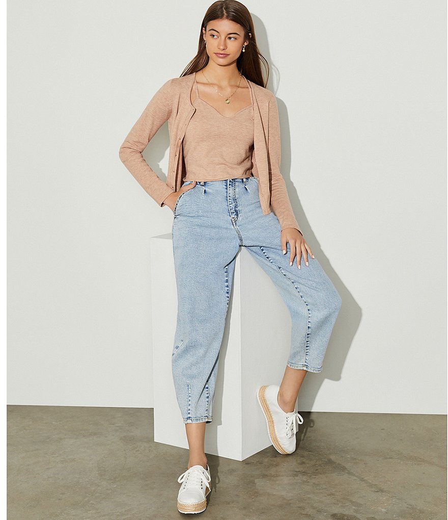 GB High Rise Barrel Cropped Leg Jeans