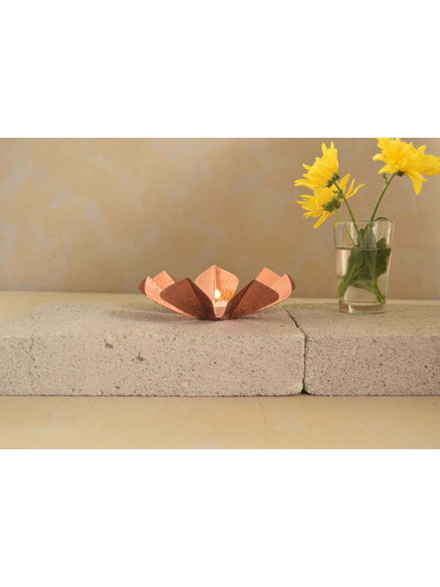 COPPRE Sepiole Copper Tea Light Holder - Set of 1