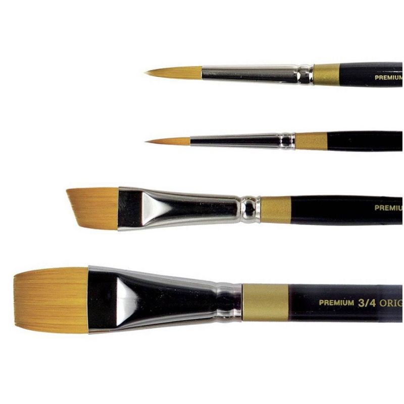 Kingart 4pc Original Gold Paint Brush Set