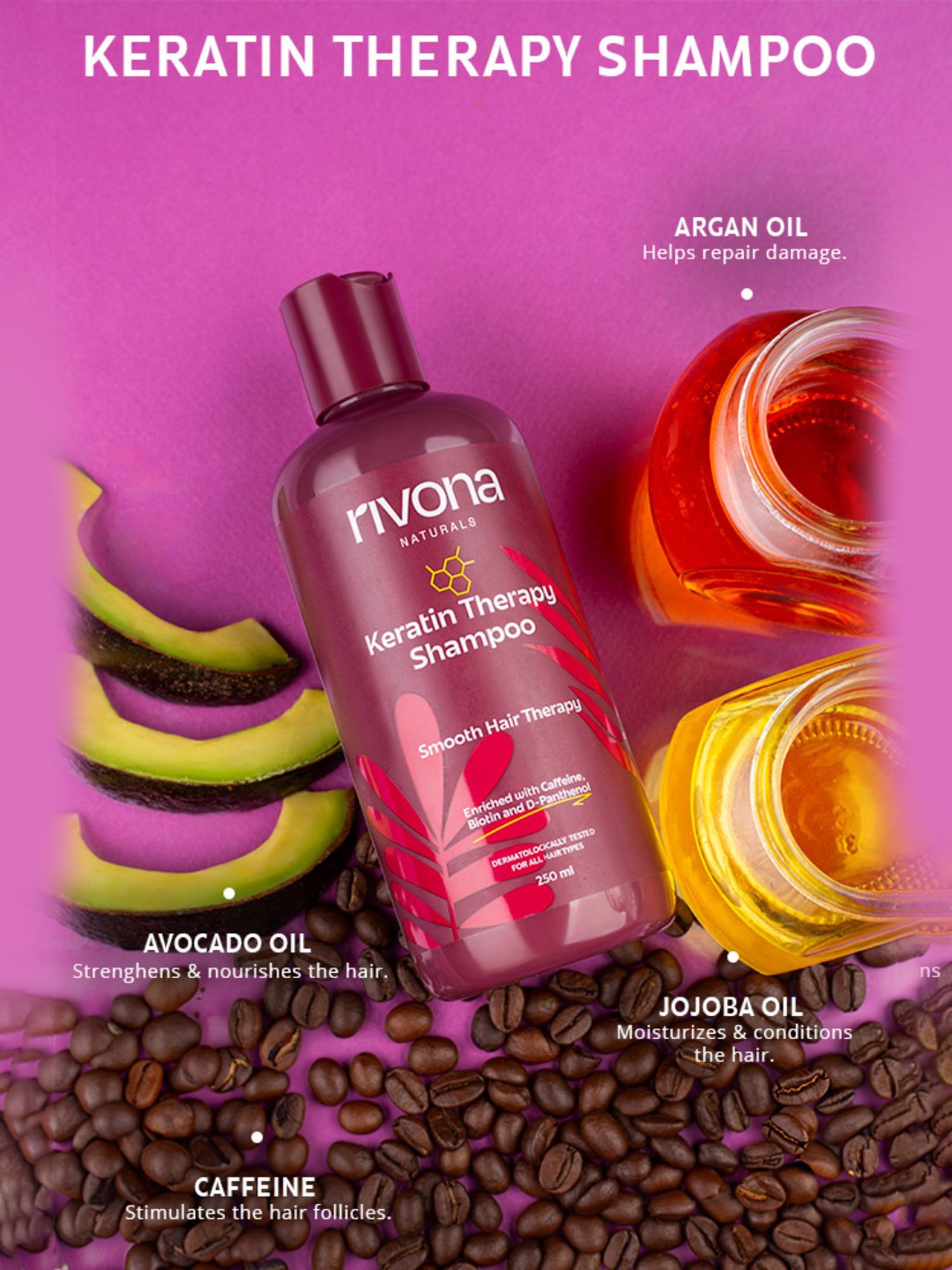 Rivona Naturals Keratin Therapy Shampoo - 250 ml