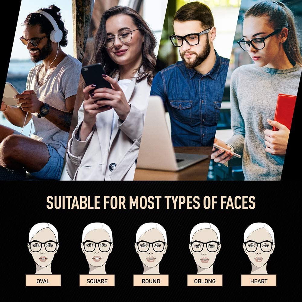 Blue Light Blocking Glasses 2 Pack for Women Men, Square Computer Gaming Reading Eyeglasses Anti Glare UV Ray Protection Anti Eyestrain