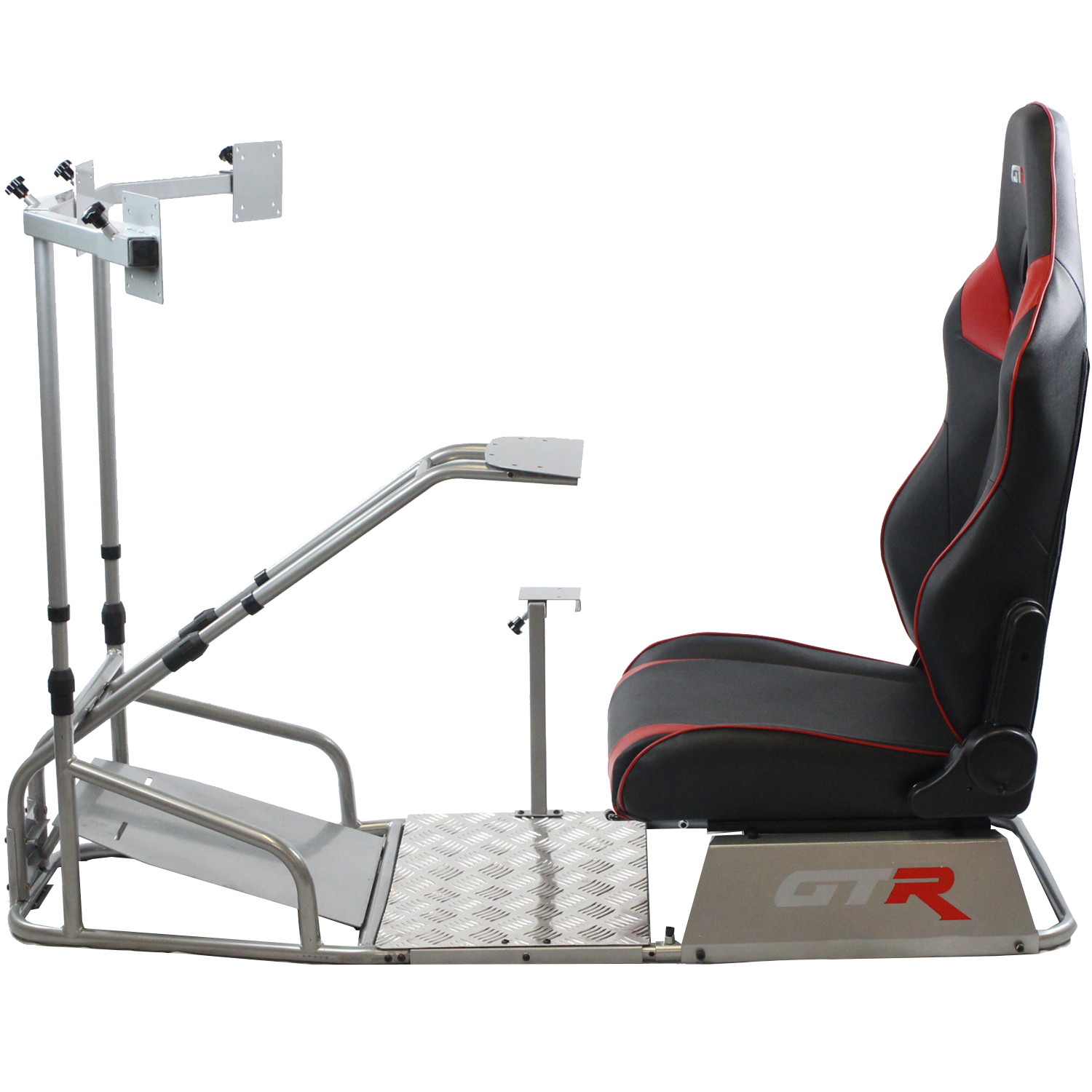 GTR Simulator - GTSF Model with Real Racing Seat, Driving Racing Simulator Cockpit with Gear Shifter Mount and Triple or Single Monitor Mount
