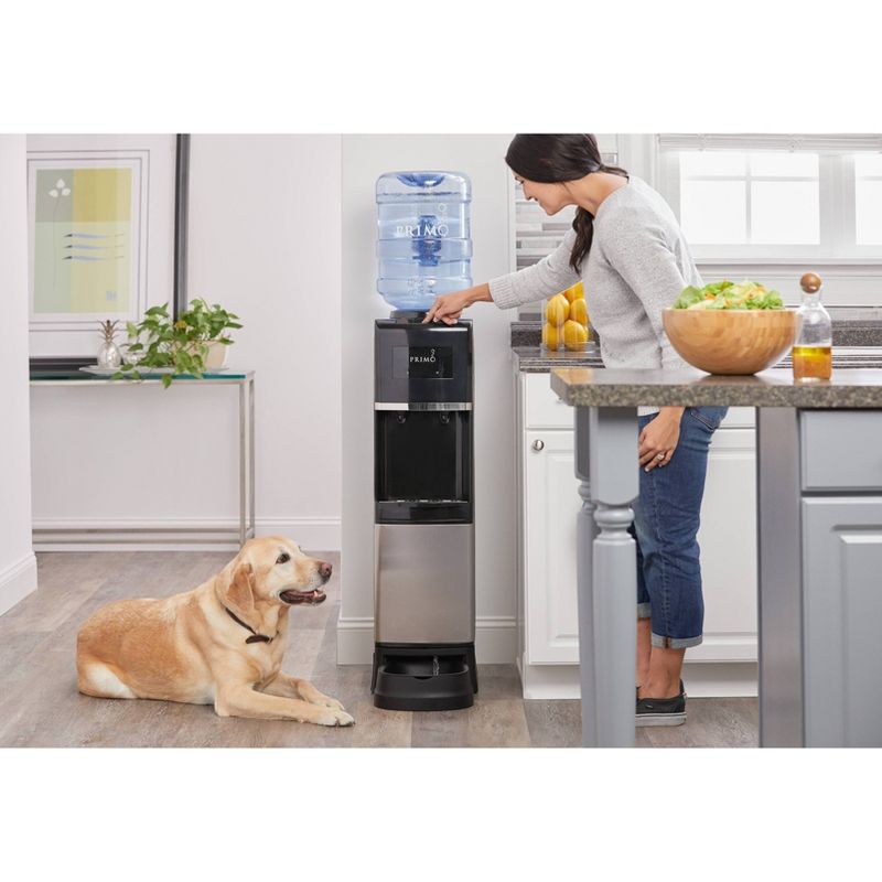 Primo Deluxe Freestanding Water Dispenser with Pet Station - Black
