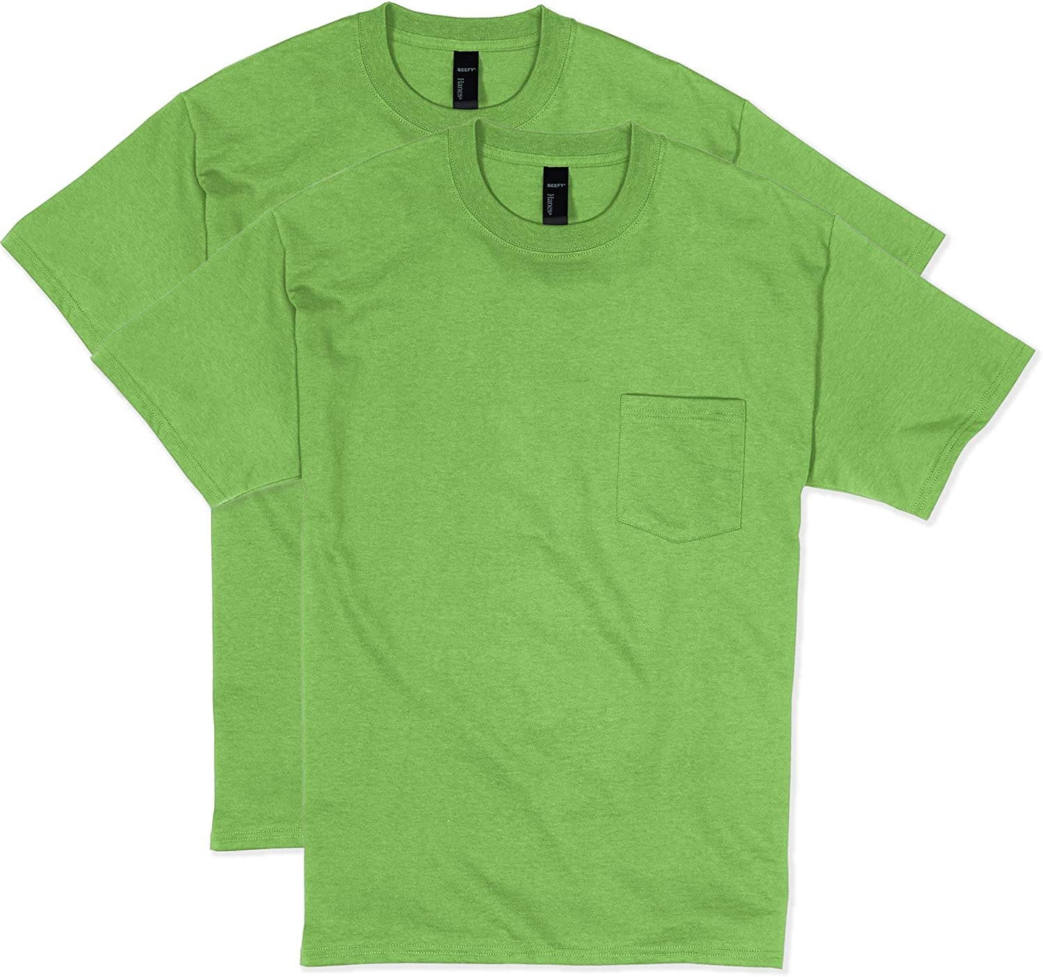 Hanes Men's 2 Pack Short-Sleeve Pocket Beefy-T