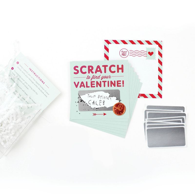 18ct Scratch-off Valentines Card Mint Green