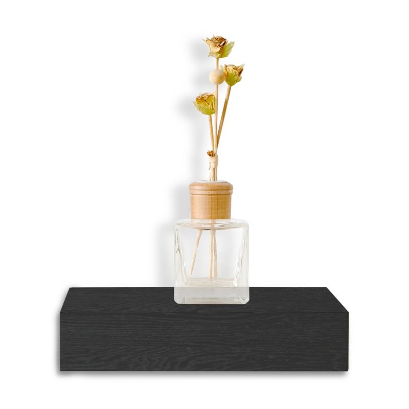 Way Basics 10" Eco Wall Shelf Floating Shelf Black