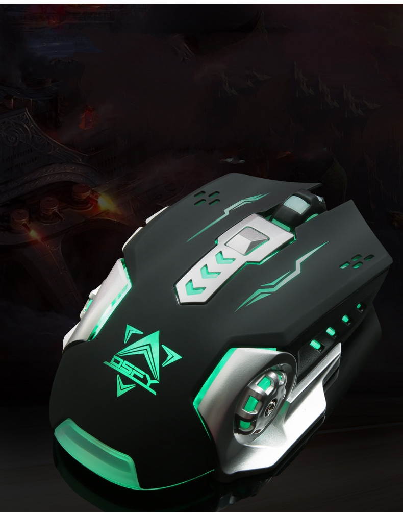 Think of MK915 Aurora Mixed version of the 104 key Game Blue Mechanical Keyboard and 3200DPI Mouse Combo-Silver