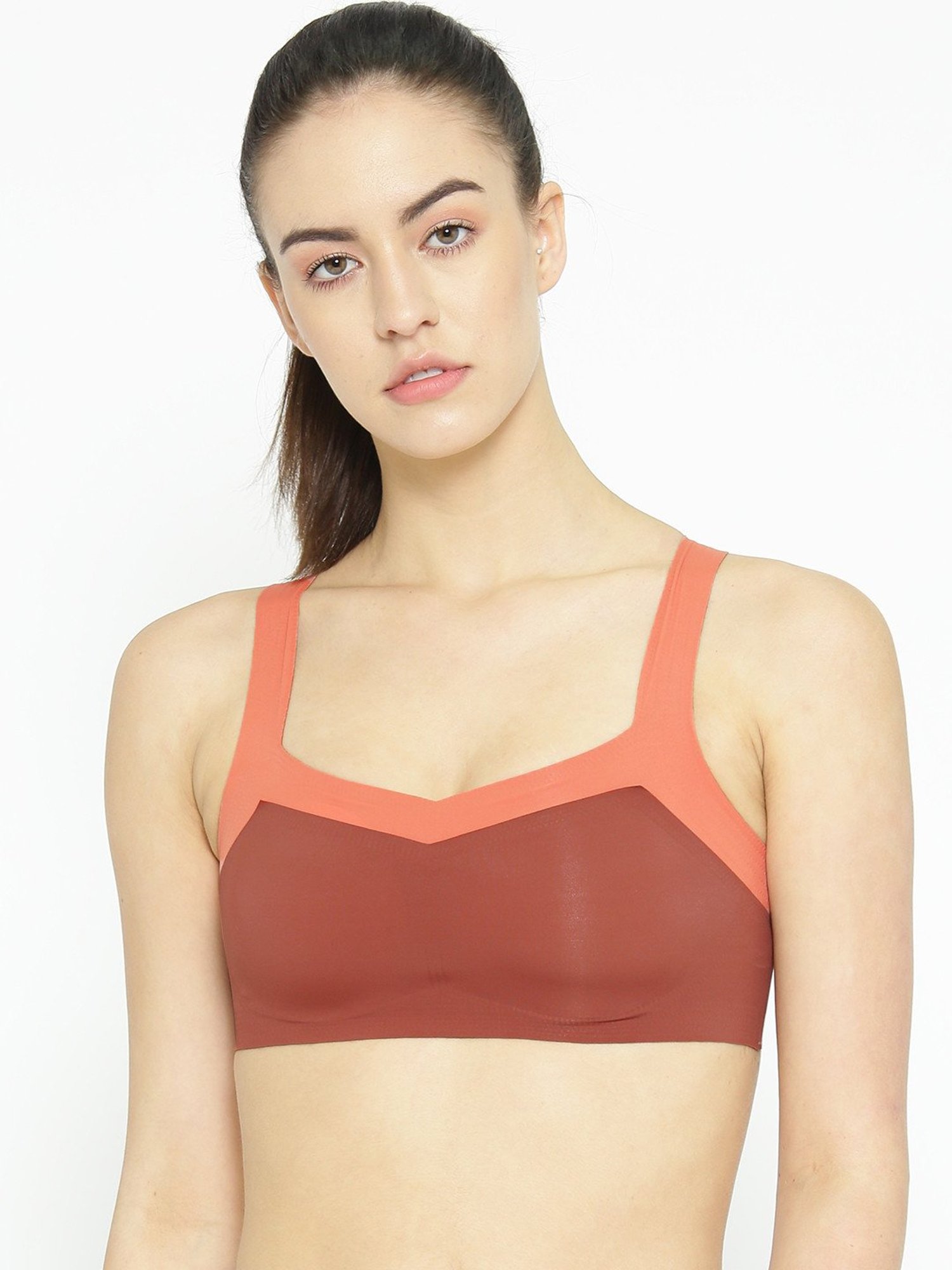 Erotissch Brown Padded Sports Bra
