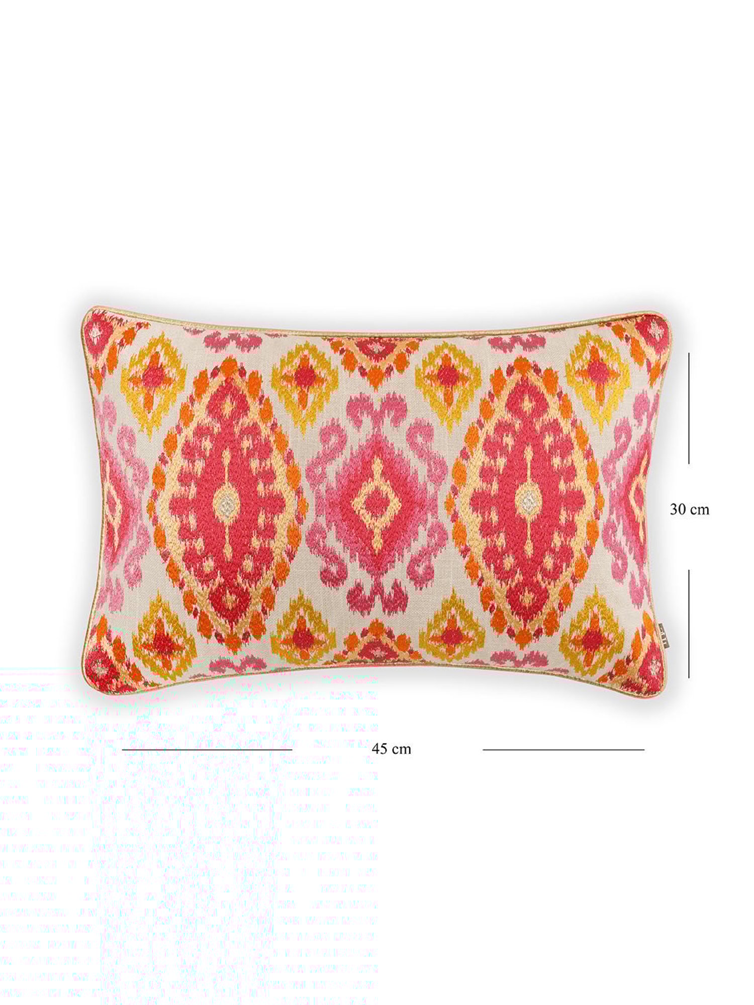 Pure Home and Living Ivory Cotton Embroidery Cushion Cover