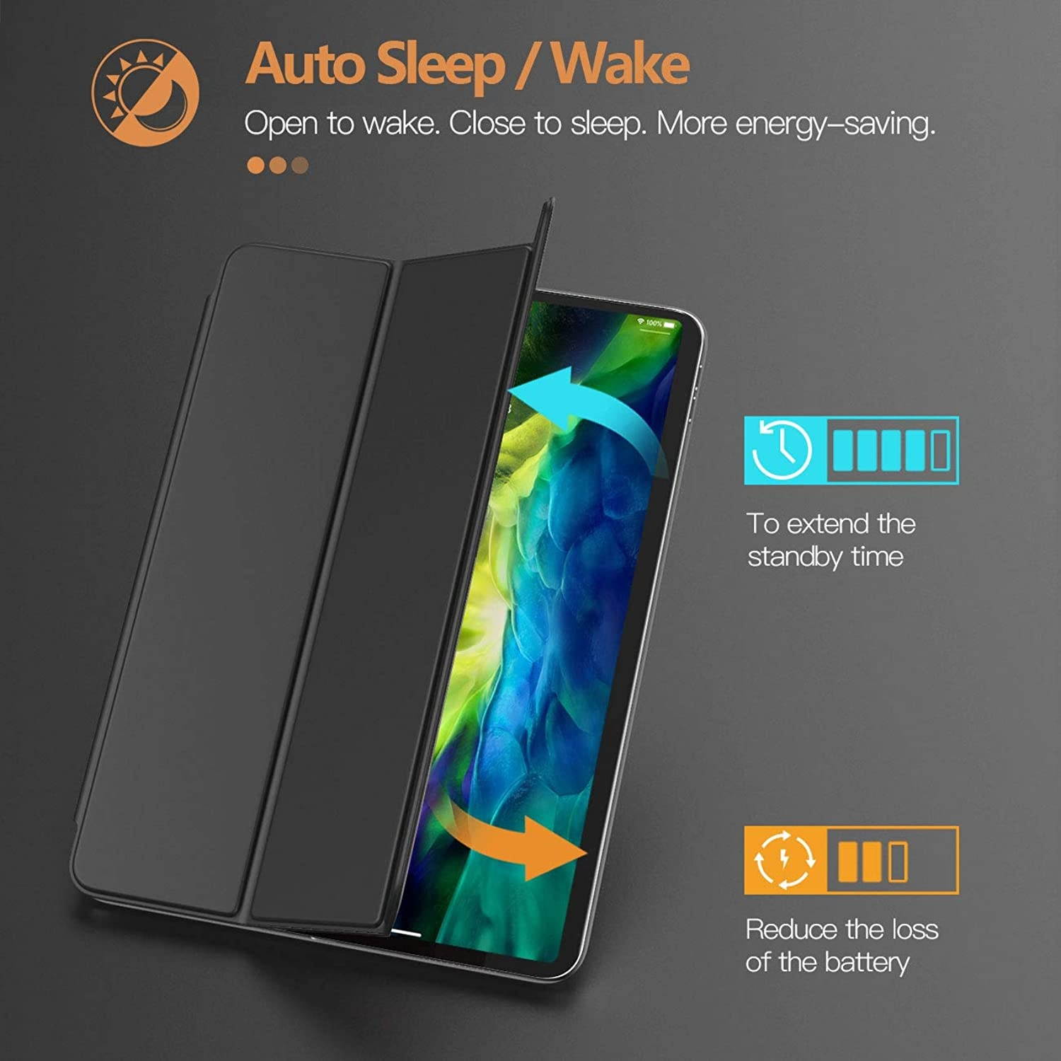 TiMOVO Case for New iPad Pro 11 Inch 2020 (2nd Generation), Strong Magnetic Trifold Stand Case Cover with Auto Sleep/Wake Fit iPad Pro 11" 2020 Release [Support Apple Pencil Pair & Charging] - Black